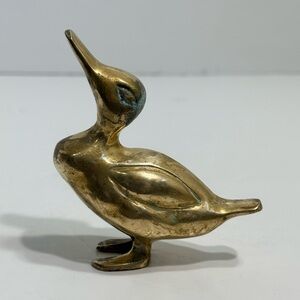 Vintage Solid Brass Duck Figurine